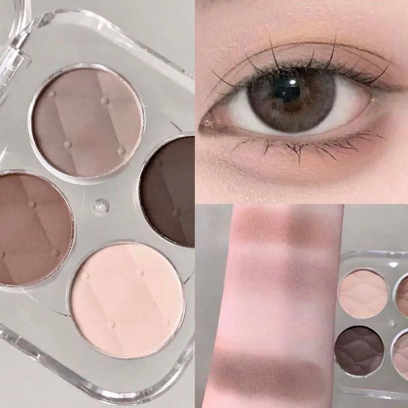 4 barvy Matné jemné třpytky Paletka očních stínů s nízkou sytostí Dlouhotrvající hedvábný a snadno barvící broskvový pudr Denní make-up očí — image 4
