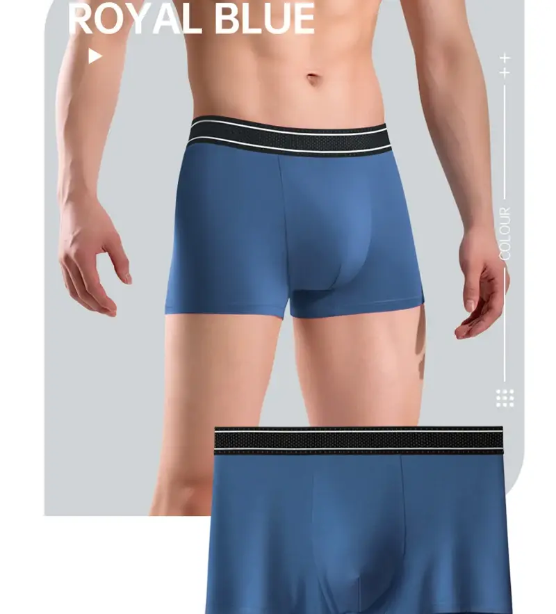Boxer Modal pour hommes, sans couture, avec pochette à balles, culotte douce, grande taille, respirant, sous-vêtement confortable — image 2