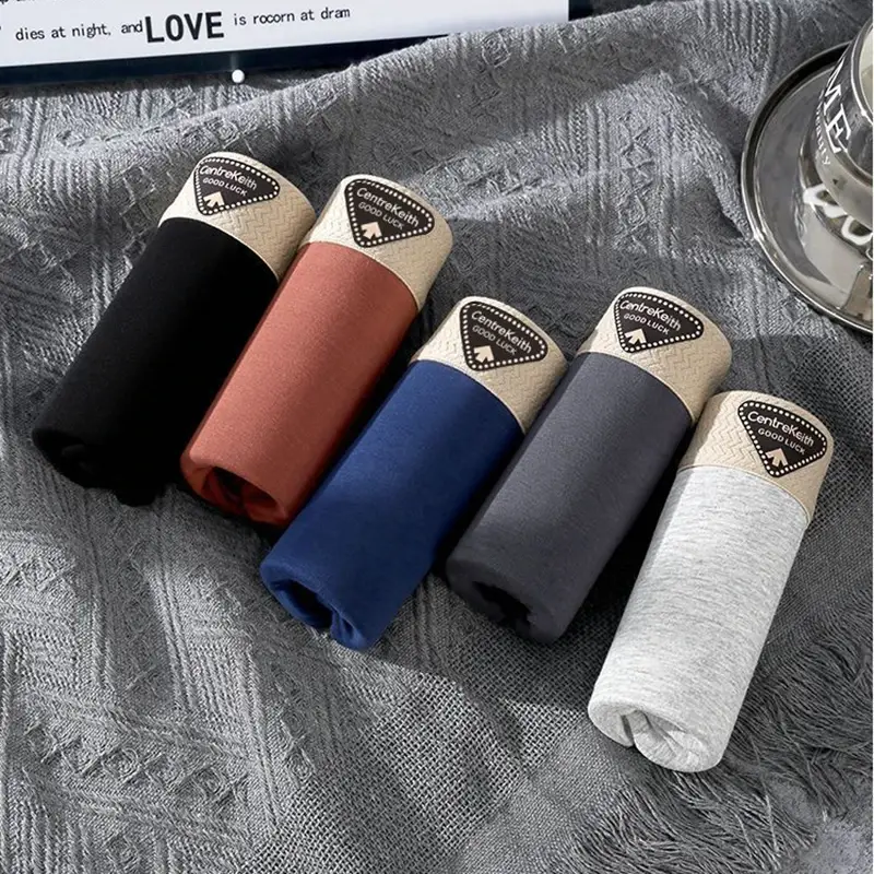 5pcs Pack Men Panties Cotton Underwear High Stretch Boxer Shorts Fashionable Sexy Men Underpant Plus Size L-4XL Breathable Men — image 2