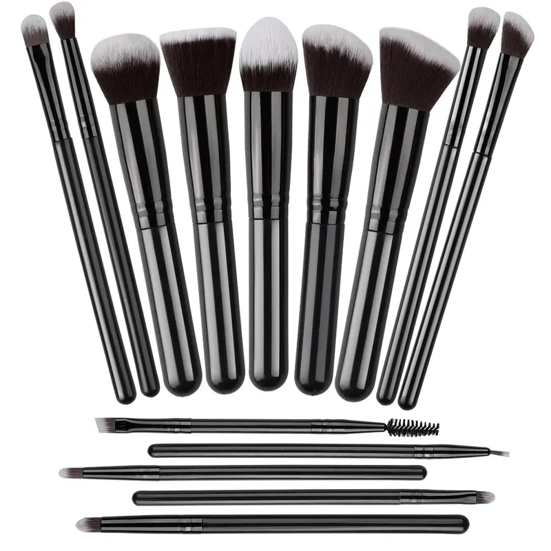 전문 14PCS 메이크업 브러쉬 세트 소프트 푹신한 파운데이션 아이 섀도우 컨실러 블렌딩 블러쉬 브러쉬 가부키 여성 미용 도구 — image 18