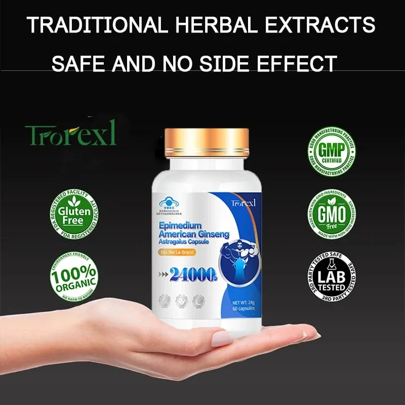 תוסף חוזק נוסף עם תמצית תמצית ג'ינסנג Epimedium ו- Panax לזכר תומך בשיפור רמות האנרגיה הגברית — image 6