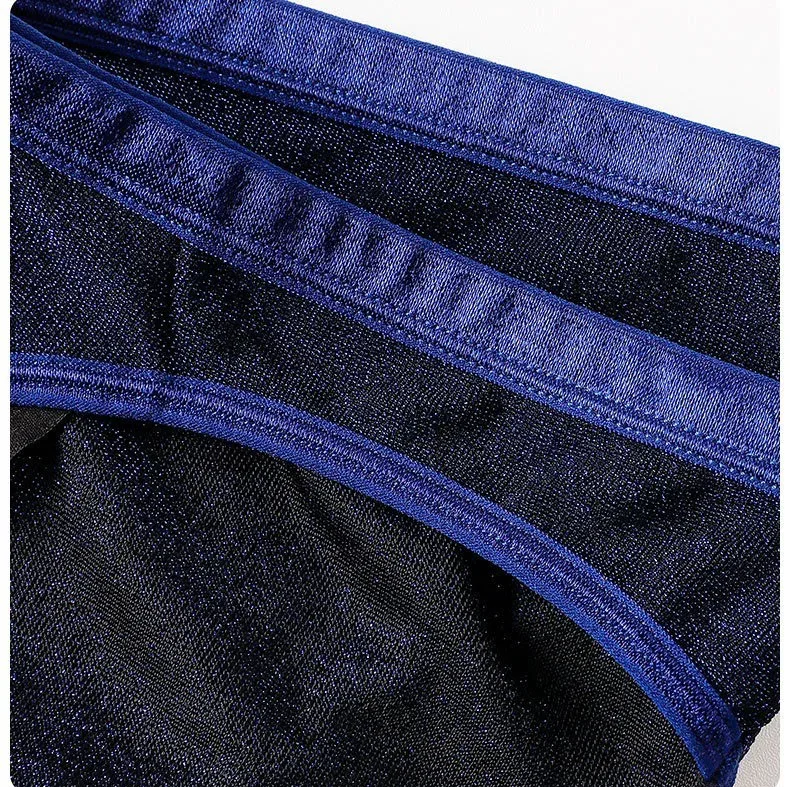 Herren-Höschen aus Eisseide, dreieckig, sexy, U-förmig, dünne Slips, atmungsaktives Mesh, niedrige Taille
