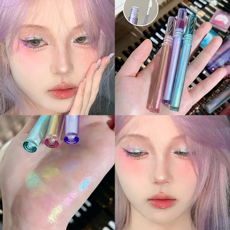 Glitter Highlighter Liquid Eye Shadow Multichrome Shimmer Eyeshadow Chameleon Eye Makeup High Gloss Pearl Shiny Eye Shadow — image 2