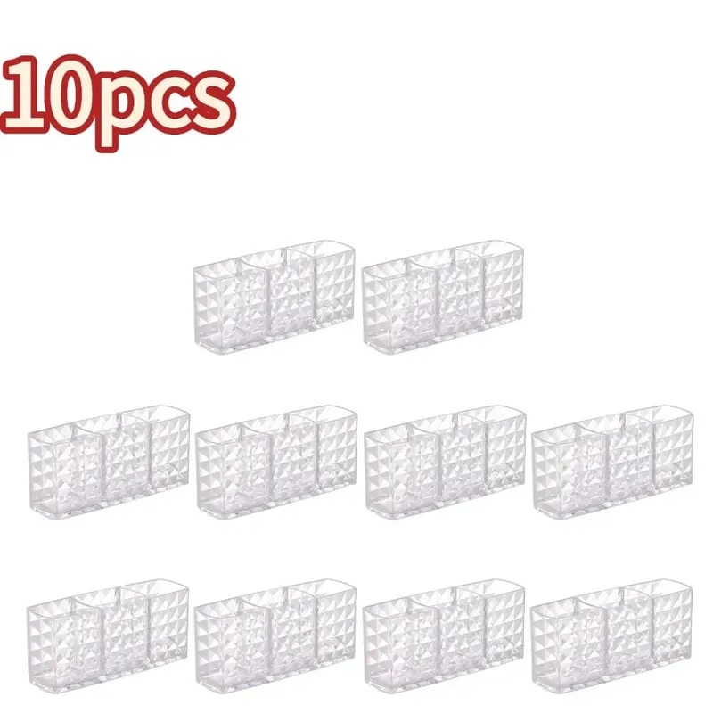 3 Slots Makeup Brush Holder Makeup Organizer Cosmetic Storage Box Lipstick Eyebrow Pencil Display Stand Acrylic Transparent Box — image 10