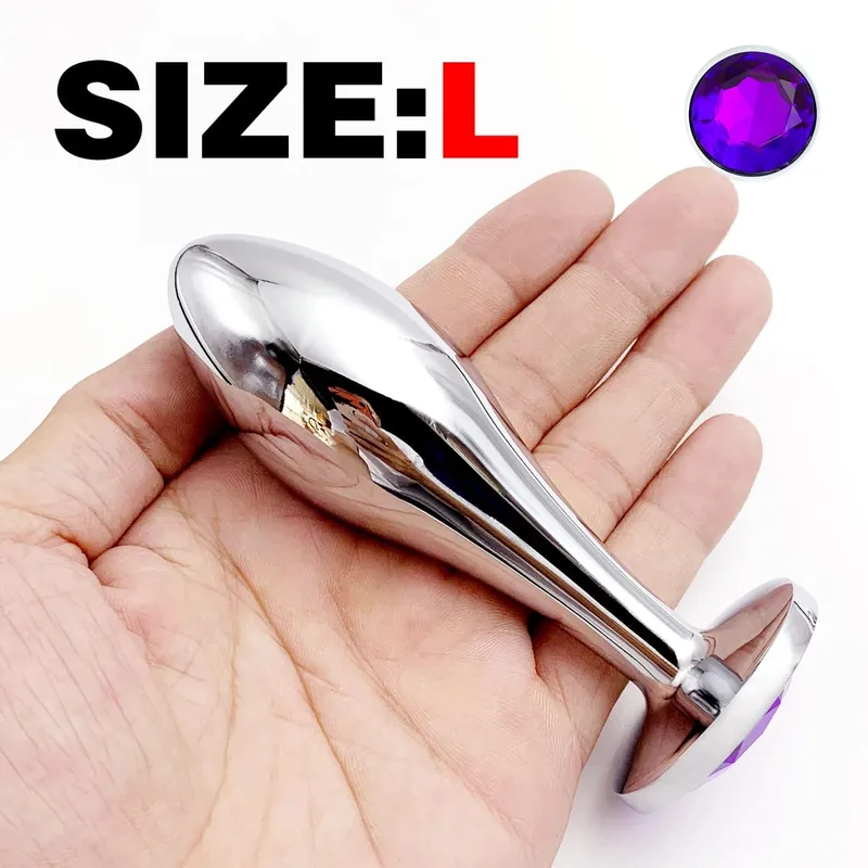 1 ชิ้นโลหะ Anal Plug สามขนาดอัญมณีฐานนวด G-Point ผู้ใหญ่ Pleasure Sex Toy สำหรับ Sexual Wellness — image 9