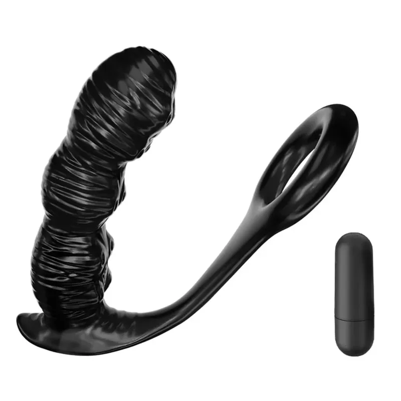 Vibrador anal vibrador masculino, massageador de próstata retardar a ejaculação, anel peniano, plugue anal com bala, brinquedos sexuais para homens, masturbador gay — image 8