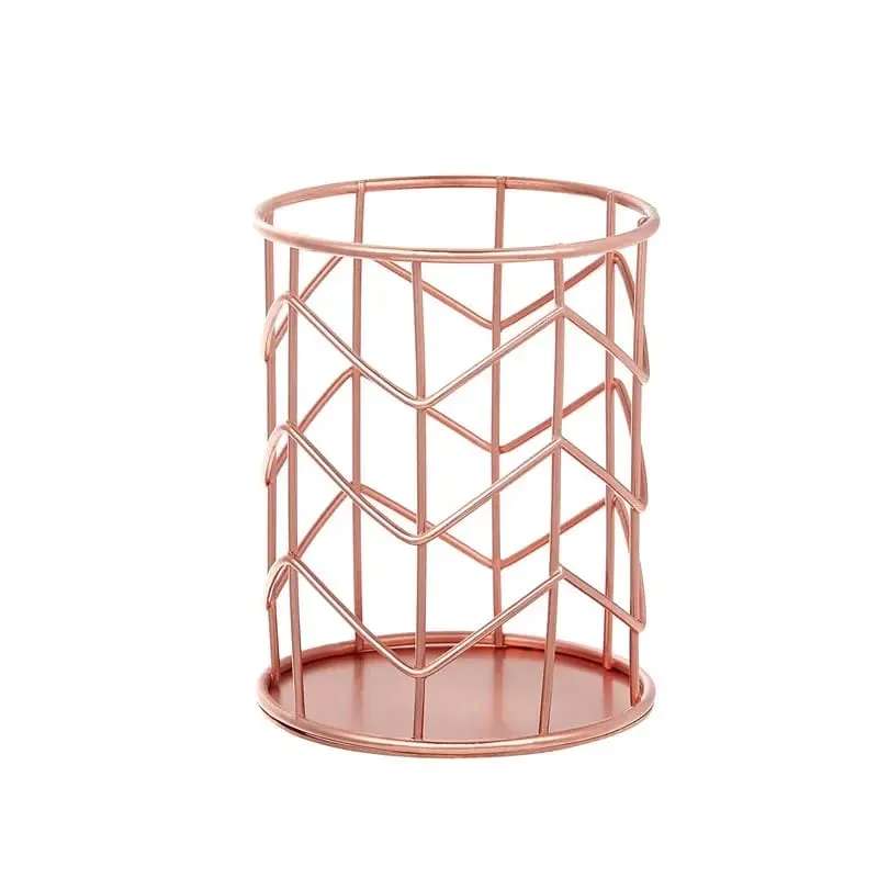Kosmetika Sminkborstar Förvaringslåda Cylindrisk Etui Förvaring Läppstift Borst Pennhållare Organizer Smidesjärn Penna Förvaring — image 8