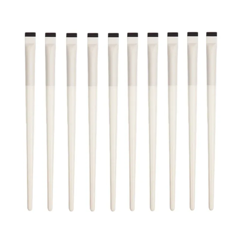 Upgrade Blade Sada štětců na oční linky Ultra tenký jemný úhlový plochý štětec na obočí pod očima Přesné štětce na detaily Ivory