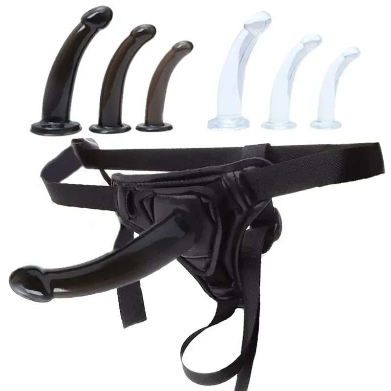 Lesbisk Realistic Strapon Dildo Trusser Strap-on Sele Bælte med Silikone Anal Plug Sugekop til Kvinder Gay Sex Legetøj — image 1