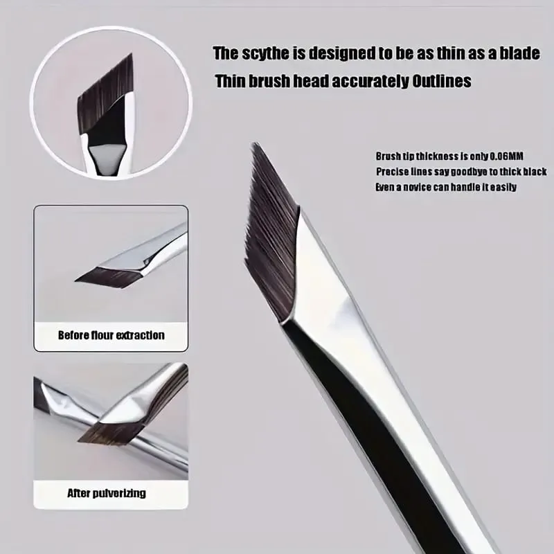 2/5 Stück Upgrade-Blade-Eyeliner-Pinsel, ultradünn, feiner Winkel, flacher Augenbrauenpinsel unter den Augen, Platzieren Sie präzise Detailpinsel — image 3