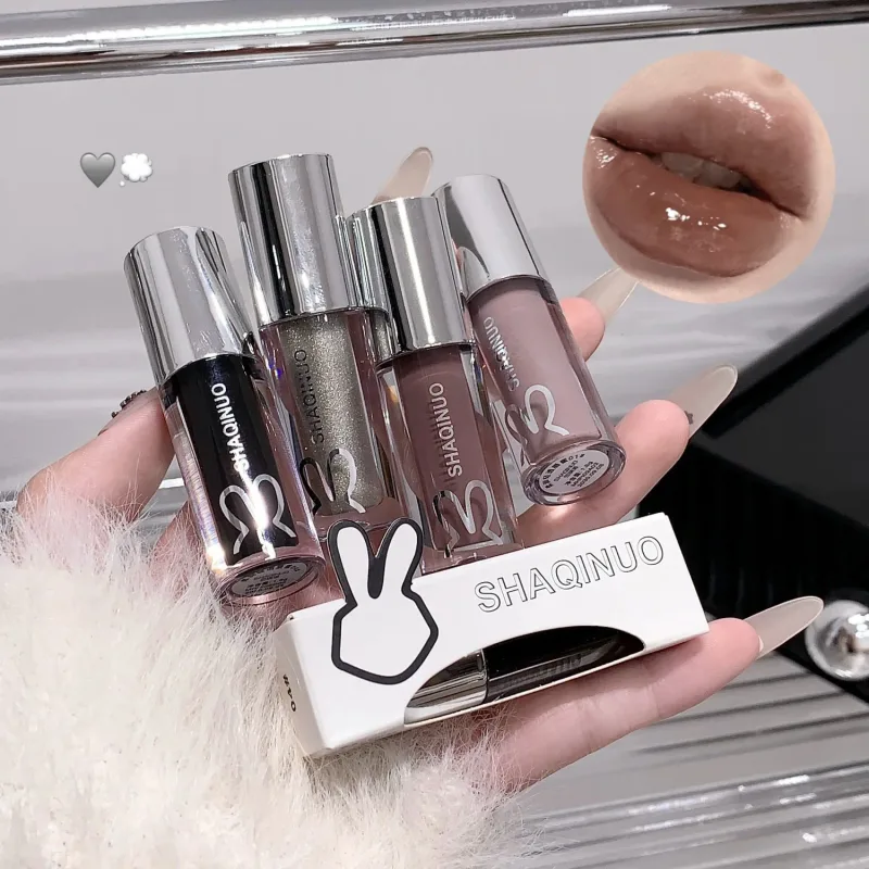 NOWY Woda Szkliwione Lustro Błyszczyk Makijaż Kryształowy Nude Galaretki Nawilżający Lip Glaze Długotrwały Czarny Płynny Szminka Kosmetyki — image 3