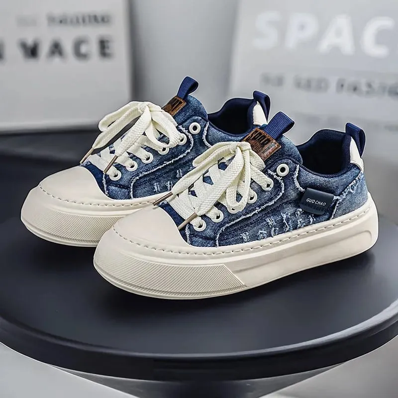2026 ใหม่หนา Soled Non-SLIP Breathable Casual LOW TOP ผ้าใบรองเท้าสำหรับชายอเนกประสงค์แนวโน้มความสูงเพิ่มรองเท้าผ้าใบ — image 3