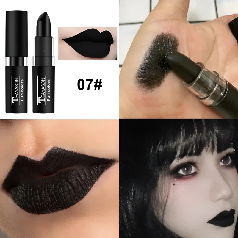 Clay Nude Lip Primer คอนซีลเลอร์ Cover Dark LIPS Stick ยาวนาน Gothic Matte สีดำฮาโลวีนสีขาวคอสเพลย์แต่งหน้า Lip BASE — image 14