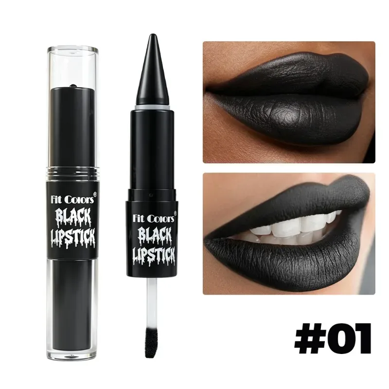 ฮาโลวีน 2-in-1 ลิปกลอส Matte Lip Liner ยาวนานกันน้ำลิปสติก Moisturizing SHINY Lip Oil สำหรับปาร์ตี้แต่งหน้า