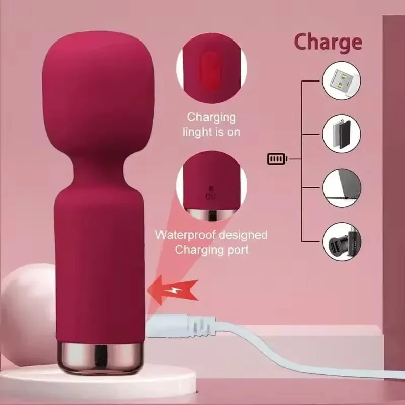 Vibromasseur AV puissant pour femme, stimulateur de Clitoris du point G, baguette magique, masseur de mamelon, gode masturbateur, jouet sexuel pour femme de 18 ans et plus — image 3