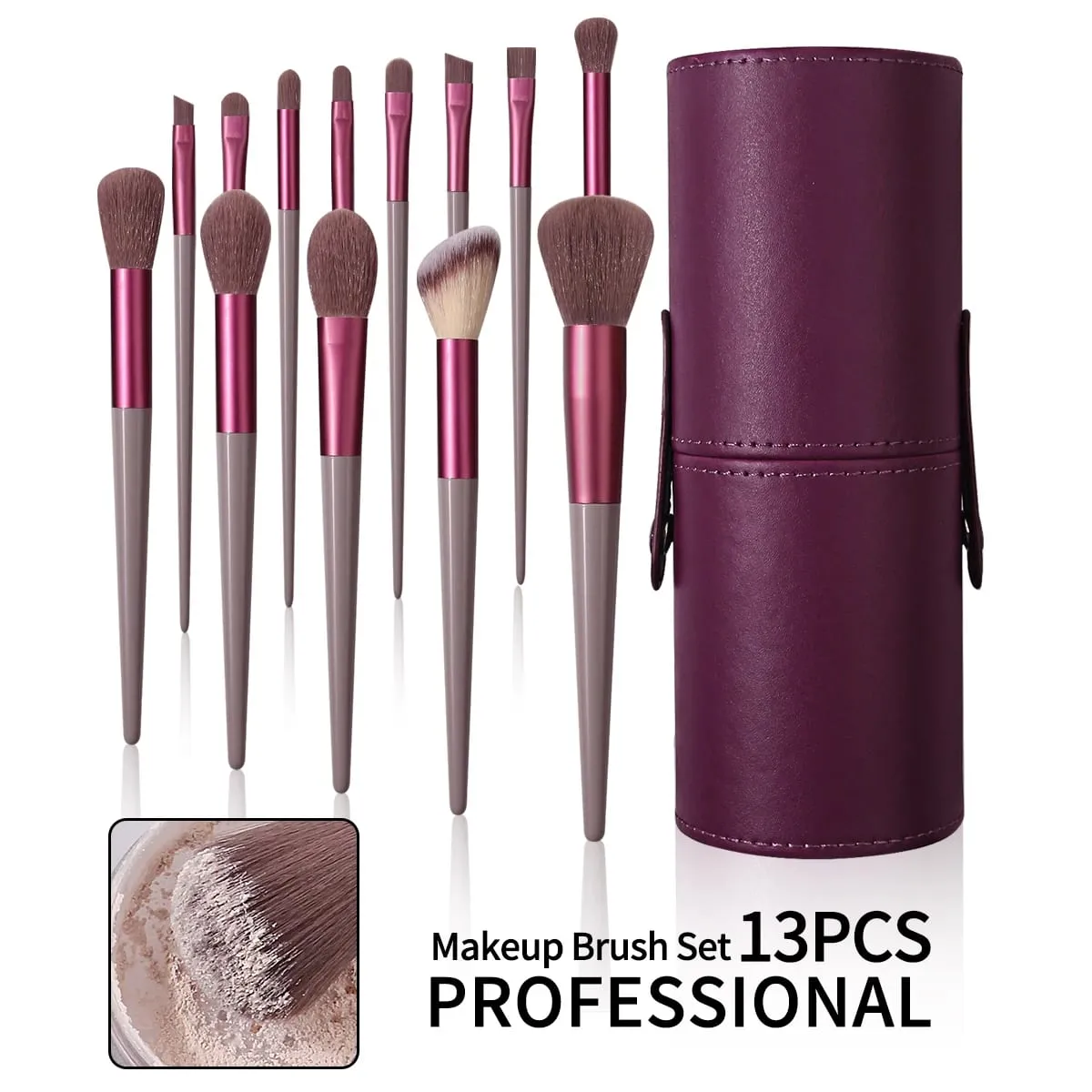13PCS Set Berus Mekap Profesional Berus Makeup Foundation Gebu Lembut Pembayang Mata Concealer Blending Blush Brush Kabuki Alat Kecantikan Wanita — image 1