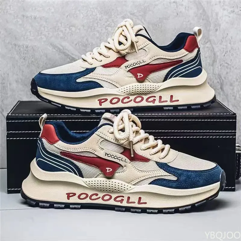 Nowe letnie modne, wszechstronne buty zwiększające wysokość siatkowe, oddychające buty z miękką podeszwą, codzienne wygodne męskie trampki — image 2