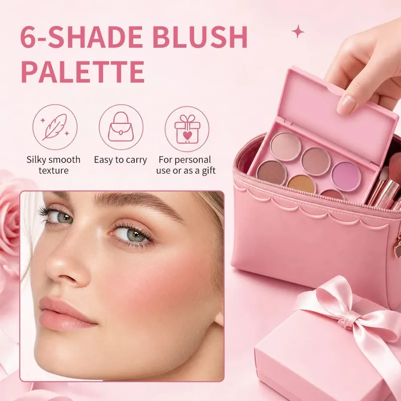 Set Solek Wajah Pembayang Mata Kontur Blush Gincu Foundation Concealer Eyeliner Eyeliner Maskara Kit Kosmetik Dengan Berus Solek — image 5