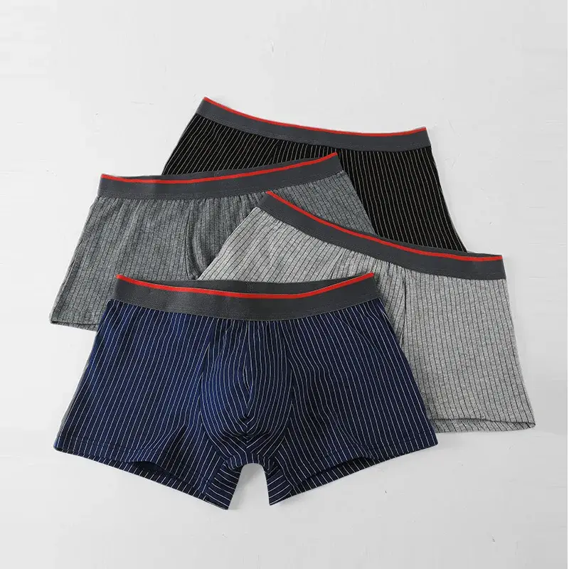 3PC Men's underwear cotton boxers youth plus size short shorts boys boxer shorts head summer thin underpants — image 3