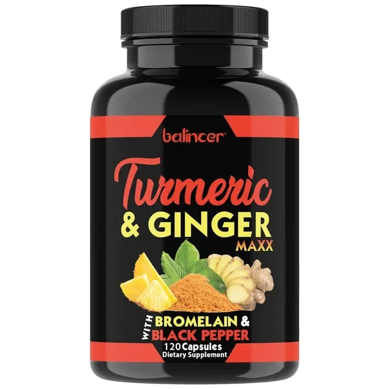 Capsules de curcumine de curcuma biologique avec gingembre, soutien des articulations, muscles, cardiovasculaire, cognitif, digestif et bien-être immunitaire — image 8