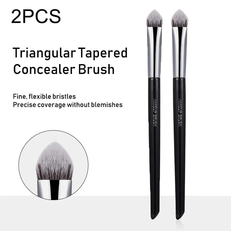 Brocha de maquillaje corrector triangular biselado de precisión, pinceles para difuminar suaves, cubre acné, ojeras, herramientas de maquillaje con detalles multifunción