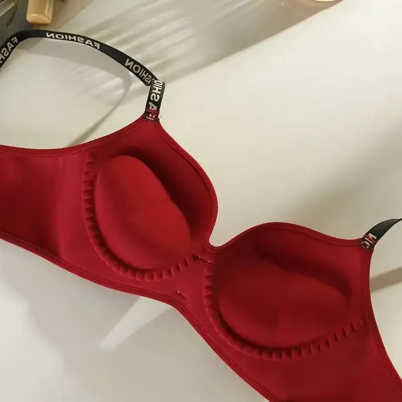 หนา 5 ซม. Push-Up Bra - เต้านมเล็กรวบรวม Anti-Sagging นุ่มหน้าอกแบนชุดชั้นในพิเศษไม่มีแหวนเหล็ก
