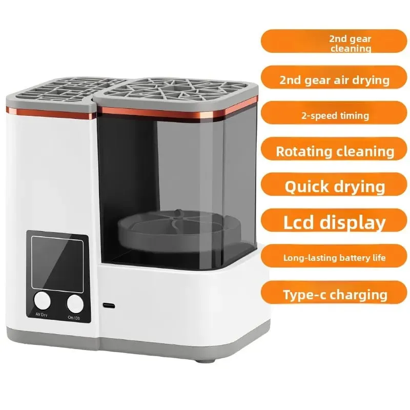 Máquina portátil de limpieza de brochas de maquillaje, lavadora secadora automática, 2 modos de lavado, 2 modos de secado al aire para brochas de belleza, uso doméstico y de viaje — image 8