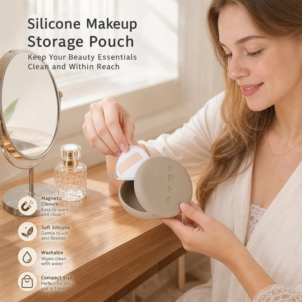 Silicone Cosmetic Brushes Storage Bag Travel Makeup Brush Holder Makeup Sponge Case Portable Makeup Tools Organizer — image 4