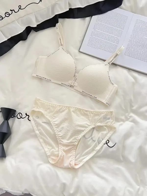 Set Pakaian Dalam Tekan Ke Atas Penutupan Depan Seksi untuk Payudara Kecil Coli Nipis Selesa Tanpa Cincin Keluli Tali Bahu Surat