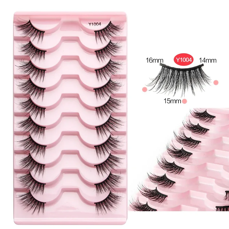 ハーフまつげキャットアイまつげ 3D ナチュラル翼エンドアイ細長いまつげフォックスアイまつげフェイクミンクまつげメイク — image 25