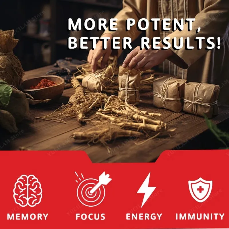 Korean Red Ginseng 1500 mg - Energy Supplement for Peak Performance Focus & Vitality - High Potency Ginseng Root Extract — image 3