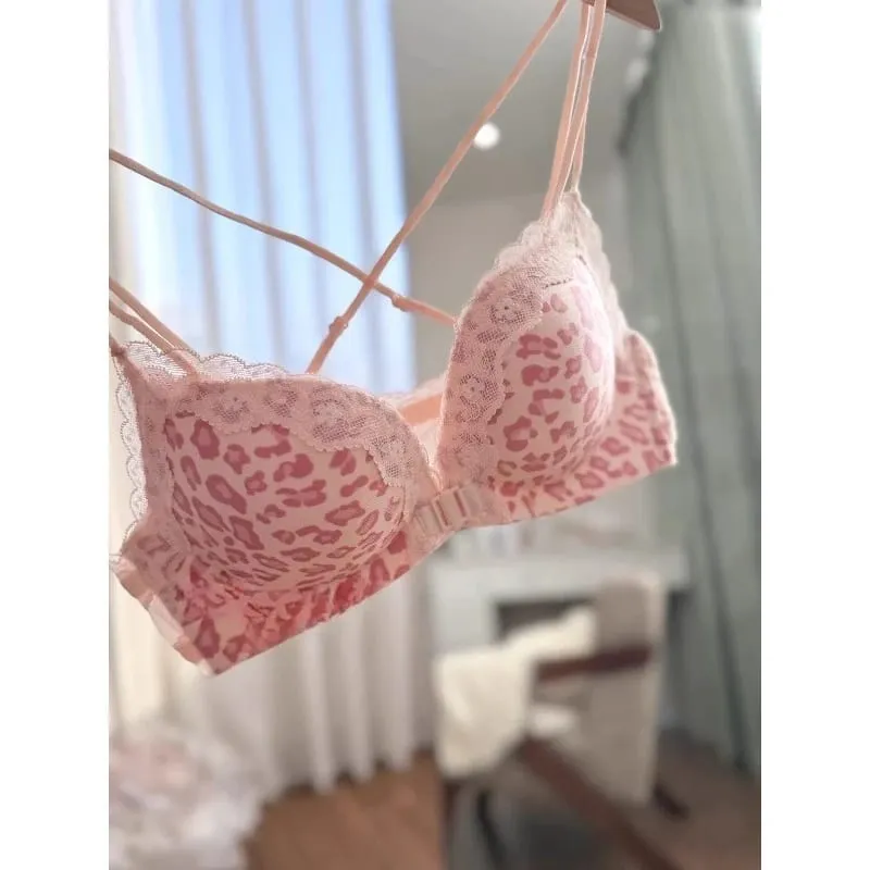 BH-Set mit Leopardenmuster und Knöpfen vorne, Push-Up, zierliche Damen, rückenfrei, sexy Dessous für Partys, Verschönerung der Brust, Größe S-XL — image 2