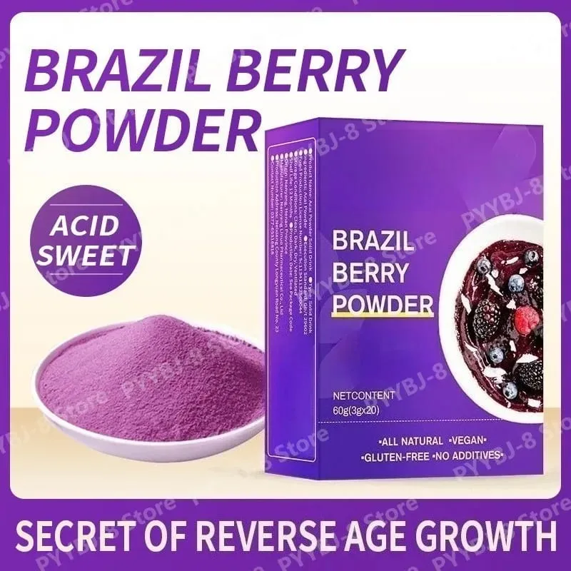 Acai Berry Powder Health Supplement All Natural Herbal-based Formula 3g X 20Packs — Helps Brighten The Skin and Resist Oxidation — image 4