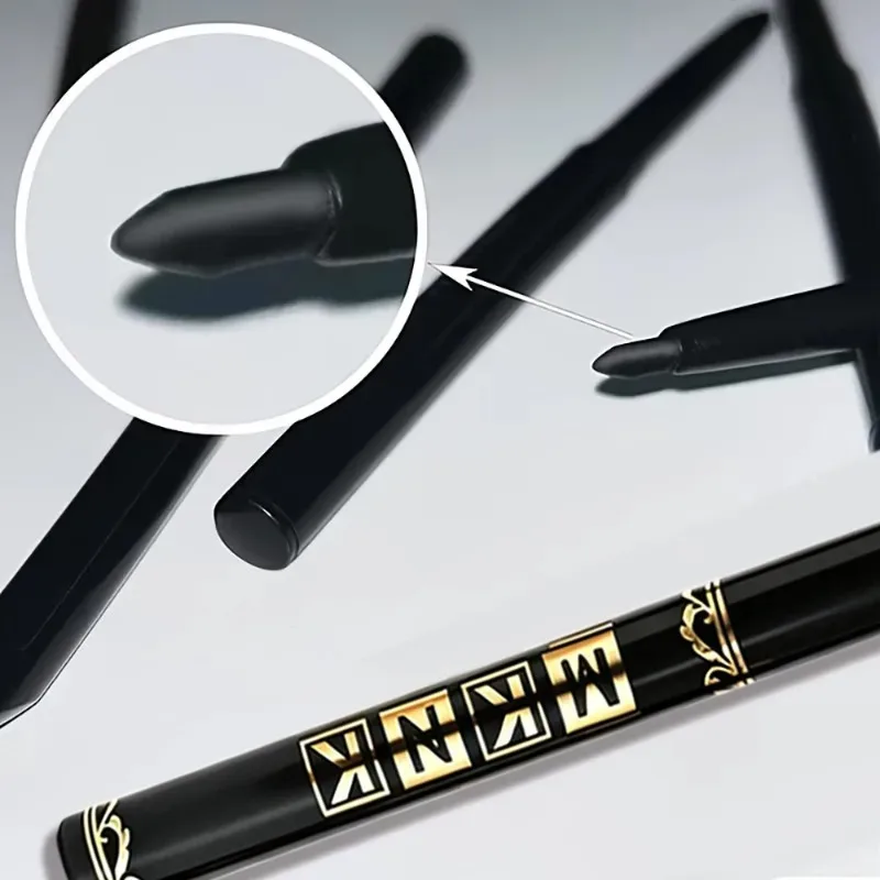 1-12pcs Pensil Celak Hitam Kalis Air Kalis Calit Aplikasi Mudah Dipintal Gel Mata untuk Solekan Mata Punk Tebal Mesra Permulaan — image 6