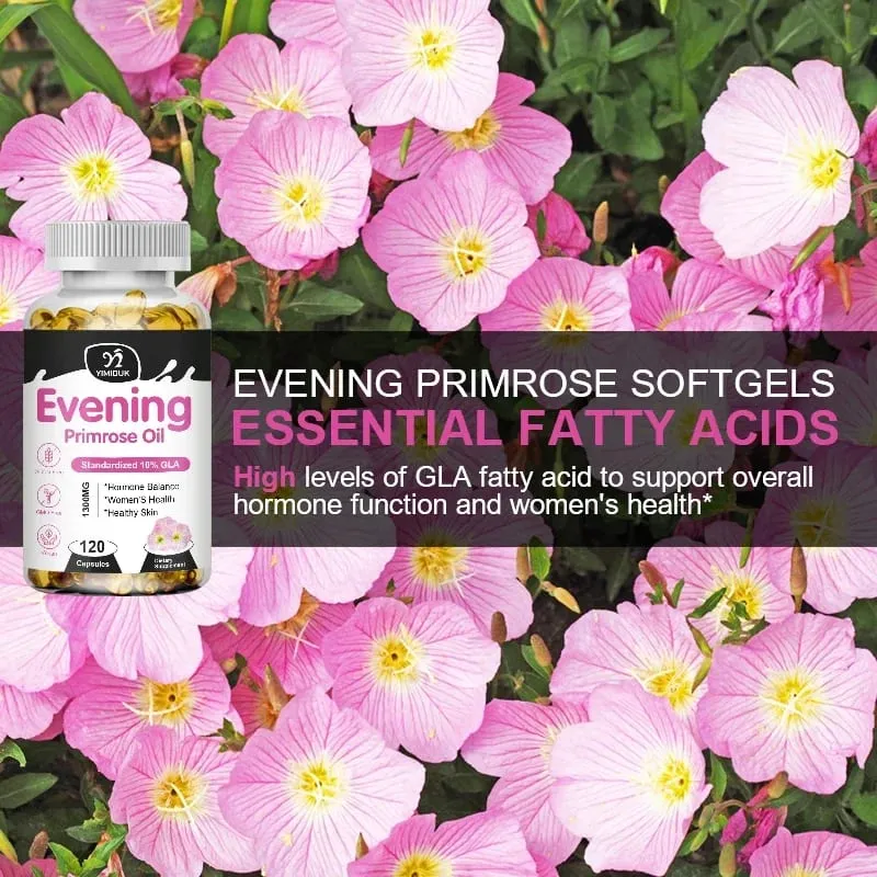 Evening Primrose Oil 1300mg with Rich GLA & Essential Nutrients Balance Hormones Support Women's Comfort & Enhance Skin Health