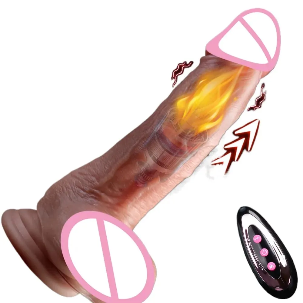 Realistischer Dildo, Teleskop-Vibrations-Heizungsvibrator, großer Penis, Penetration, Anal-Butt-Plug, G-Punkt, Dick, Sexspielzeug für Erwachsene für Frauen — image 1