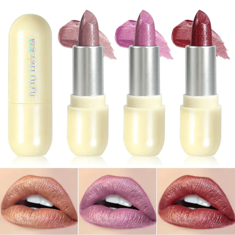 Shimmer Metallic Lipstick High Pigment Sparkling Bold Lip Color Long Lasting Waterproof Party Makeup — image 7