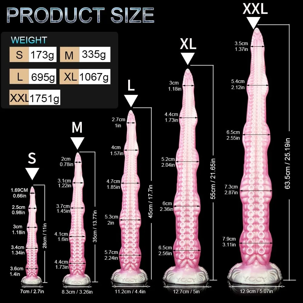 Long Tentacle Dildo 25.19 Inch Pink Monster Anal Dildos Powerful Suction Cup Anus Vaginal Stimulator Silicone Sex Toys — image 2