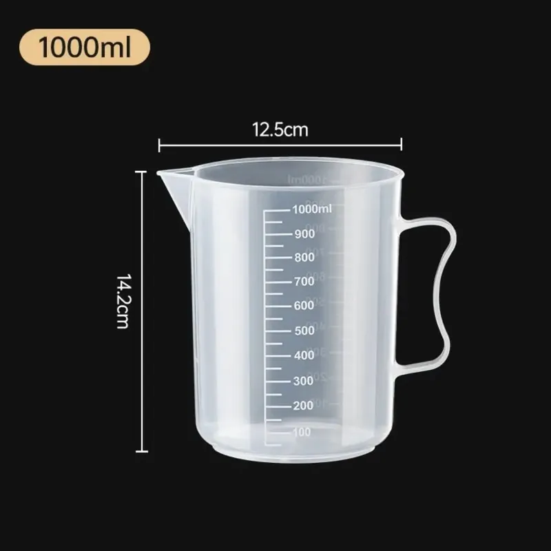 ถ้วยตวงพลาสติกโปร่งใสห้องปฏิบัติการ Beaker สำเร็จการศึกษาของเหลวเหยือกถ้วยครัวเบเกอรี่ทำอาหารการวัดขนาดคอนเทนเนอร์ — image 23