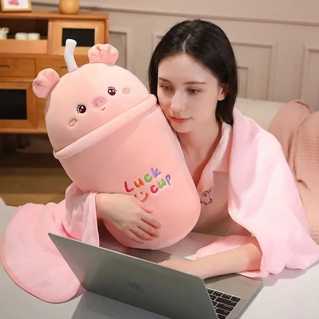 Tazza da tè al latte Cuscino in peluche Cuscino per divano morbido imbottito per animali Coperta squishy Adorabile decorazione per la casa Giocattoli Regali a sorpresa di compleanno — image 5