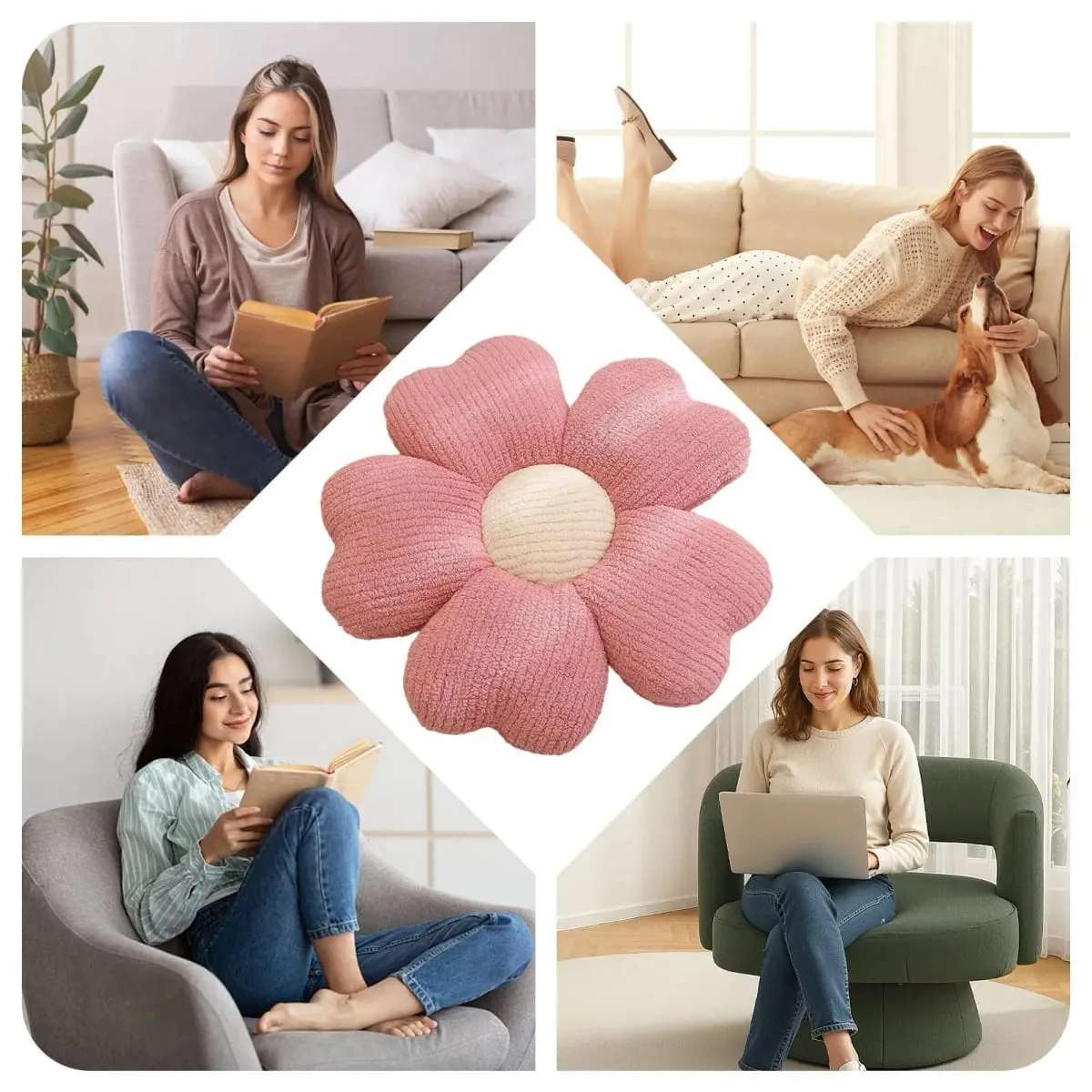 Cuscino a forma di petalo di fiore Morbido e romantico cuscino imbottito a forma di petalo per divano, soggiorno, letto, camera da letto, patio — image 8