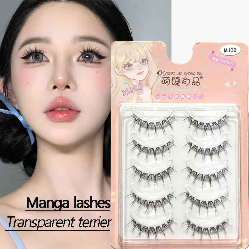 Faux-cils naturels à tige transparente fine, cils Manga, fournitures de cils novices, bâton de maquillage coréen — image 2
