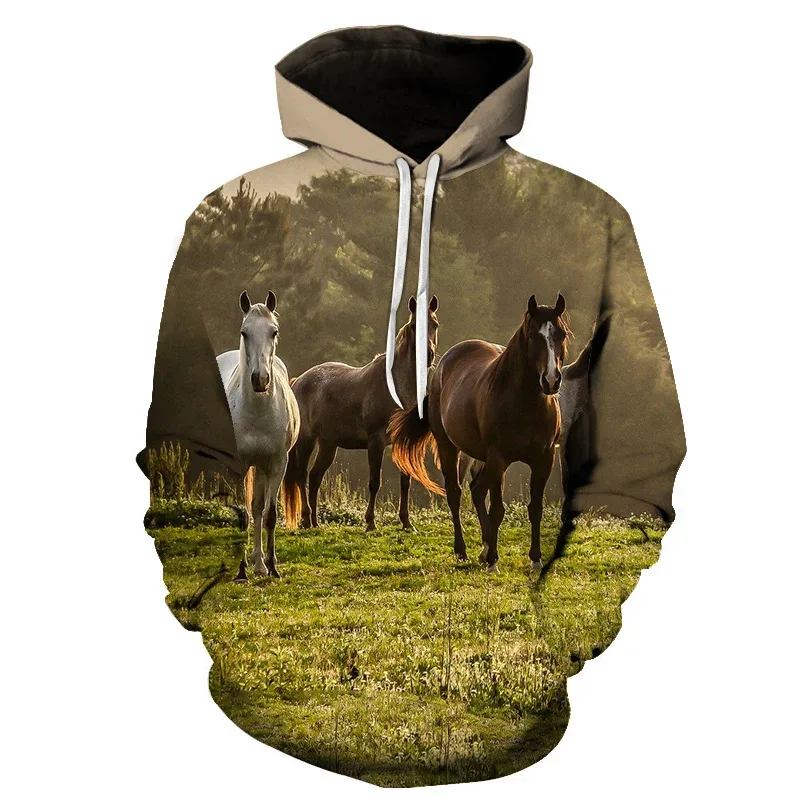 Horse Win Instant Success 3D Print Hoodies Interesting implication Animal Design Men Women Streetwear Pullover Casual Sweatshirt — image 3