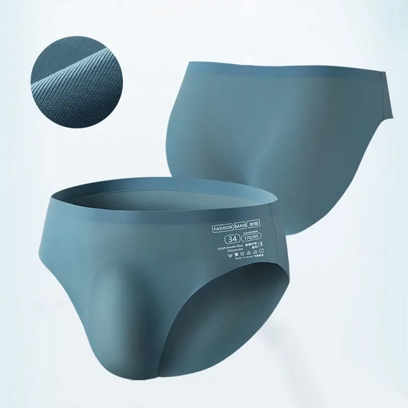 Slip senza cuciture da uomo in seta di ghiaccio Estate Nuove mutandine intimo traspirante alla moda ultrasottile trasparente sexy ad asciugatura rapida — image 7
