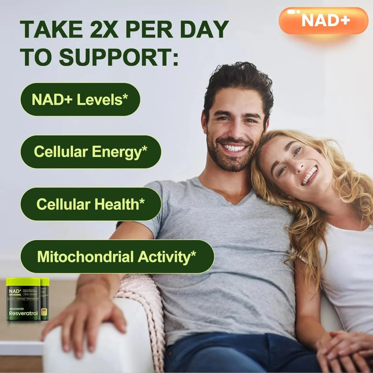 Liposomal NAD+ อาหารเสริมขั้นสูงพร้อมสารเรสเวอราทรอล - แคปซูล NAD Plus สำหรับการต่อต้านการทำงานของสมองและการฟื้นฟูเซลล์ — image 3