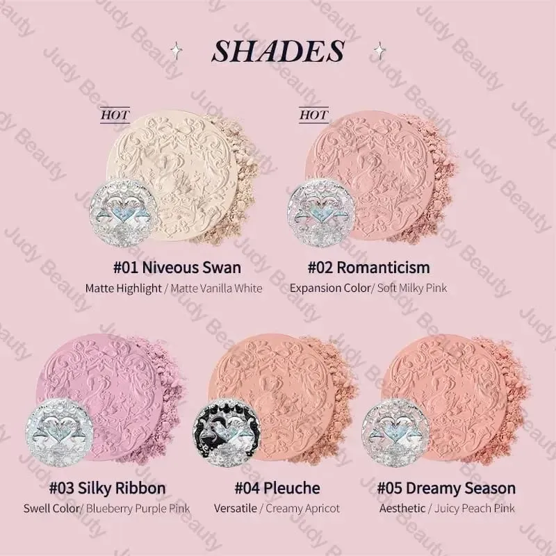 Make-up Flower Knows Set Shell Pearl Series Šestibarevná paleta očních stínů Embosovaná Blusher Shine Lipstick Kit with Bag All In — image 7