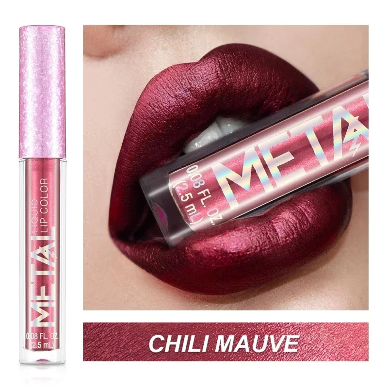 METALLIC Matte Liquid ลิปสติก Waterproof Long Lasting Non-Stick CUP Matte Shimmer Glitter Lip GLOSS ผู้หญิงแต่งหน้า 12 สี — image 4