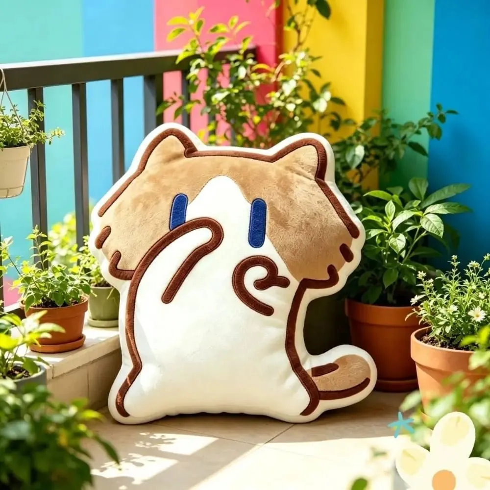 น่ารักนุ่มรายเดือนเงินเดือนแมวตุ๊กตาโซฟาตกแต่งบ้านเครื่องประดับแมวตุ๊กตาหมอนอิงการ์ตูนแมวยัดไส้หมอน — image 3