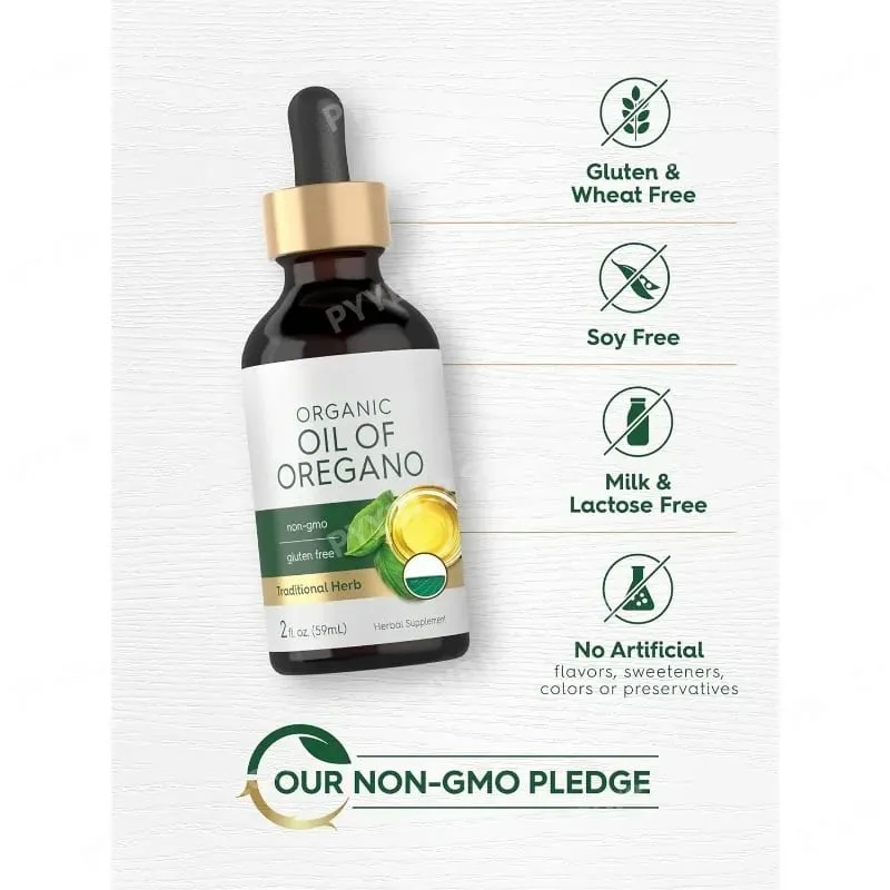 Organický olej z oregana Tekuté kapky Veganský bylinný doplněk Zdraví Non-GMO Bezlepková denní nutriční podpora 60 ml na láhev