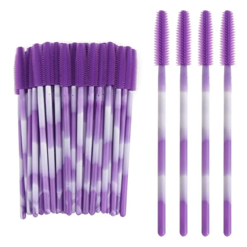 50 pezzi pennelli per ciglia usa e getta strumenti per trucco in silicone mascara bacchetta applicatore arcobaleno colore microbrush pettine per sopracciglia ragazza — image 9